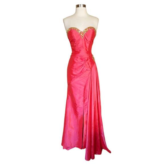 Elegant Strapless Pink Prom Dress - Picture 2 of 15